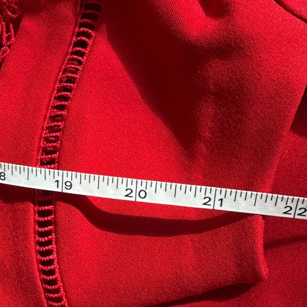 Chico's Vibrant Red Dress with Lace Sleeves, M - Picture 14 of 14